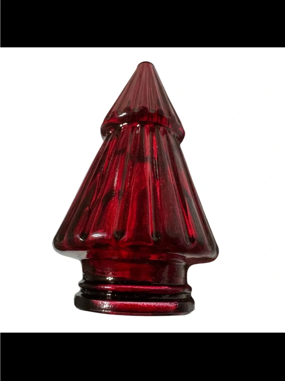 Set Of 7 Red Glass Christmas Trees For Christmas Crafting or Decor